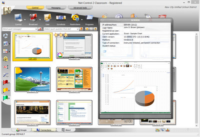 Net Control 2 Classroom - Ventana de Información de Conexión Rápida